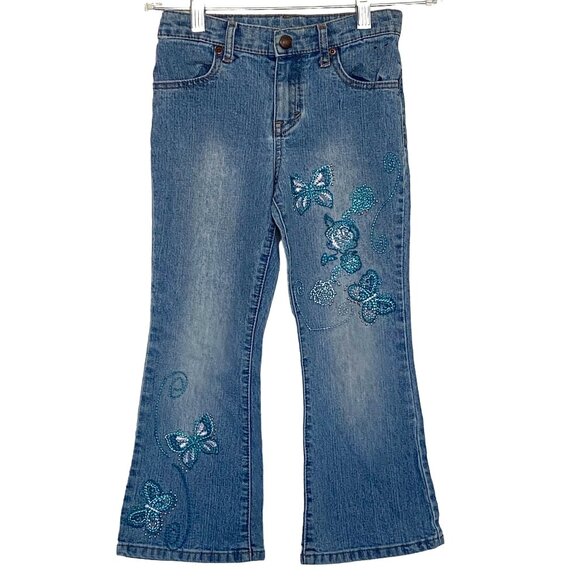 Sonoma Girls Embroidered Butterfly Bootcut Jeans  Size M - Picture 1 of 9